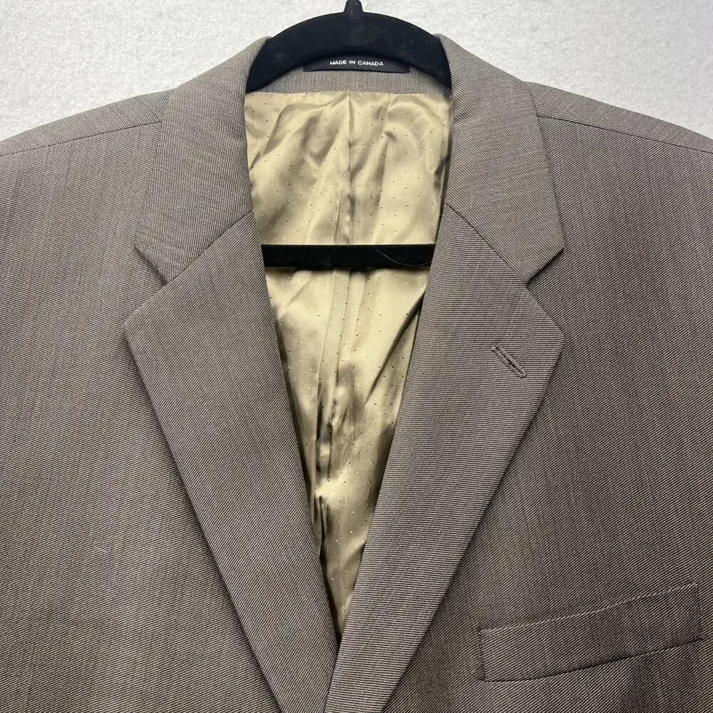Calvin Klein Mens 48L Brown Wool Sport‎ Coat Blazer Woolmark Lined